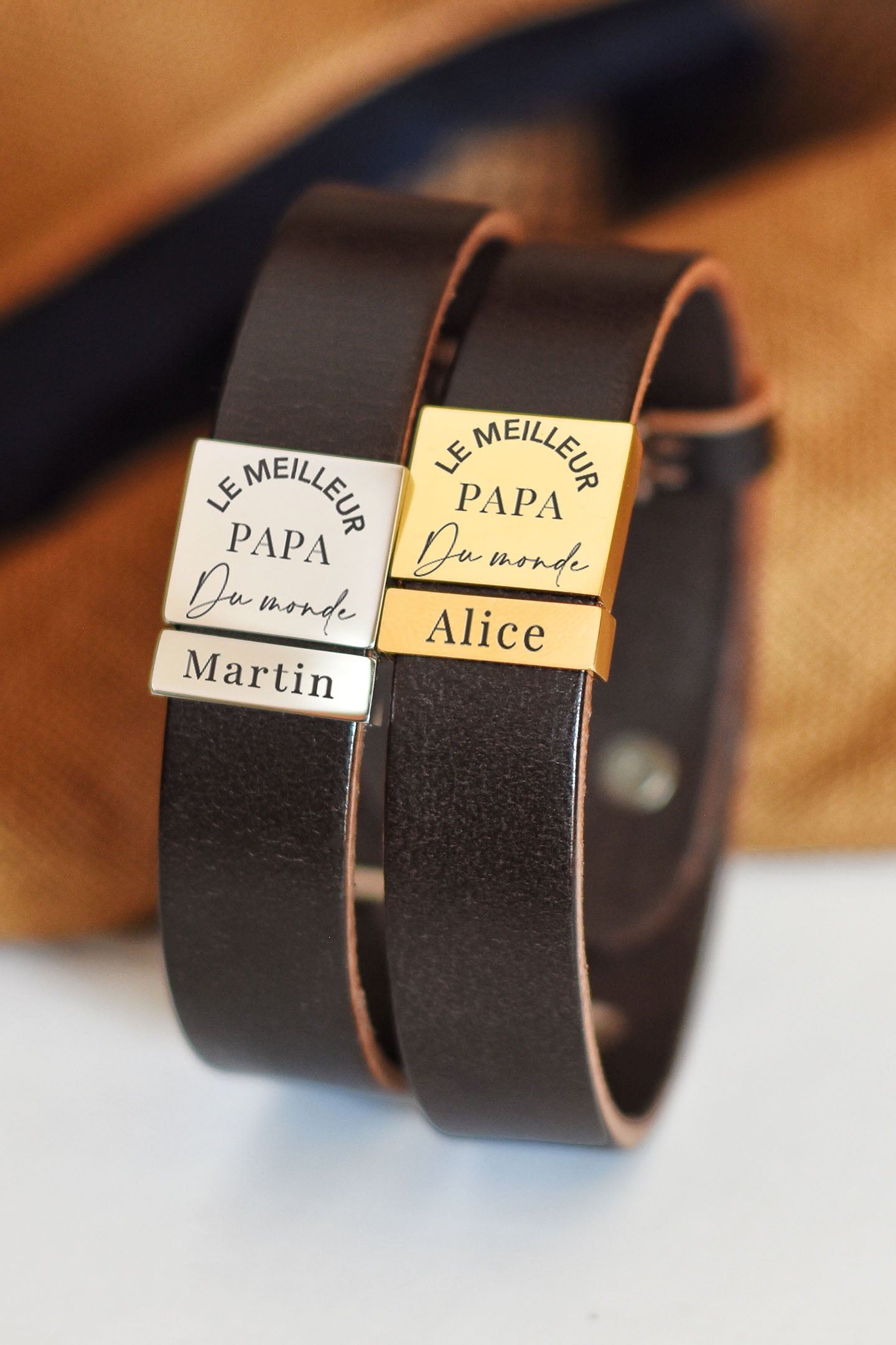 bracelet cuir meilleur papa du monde