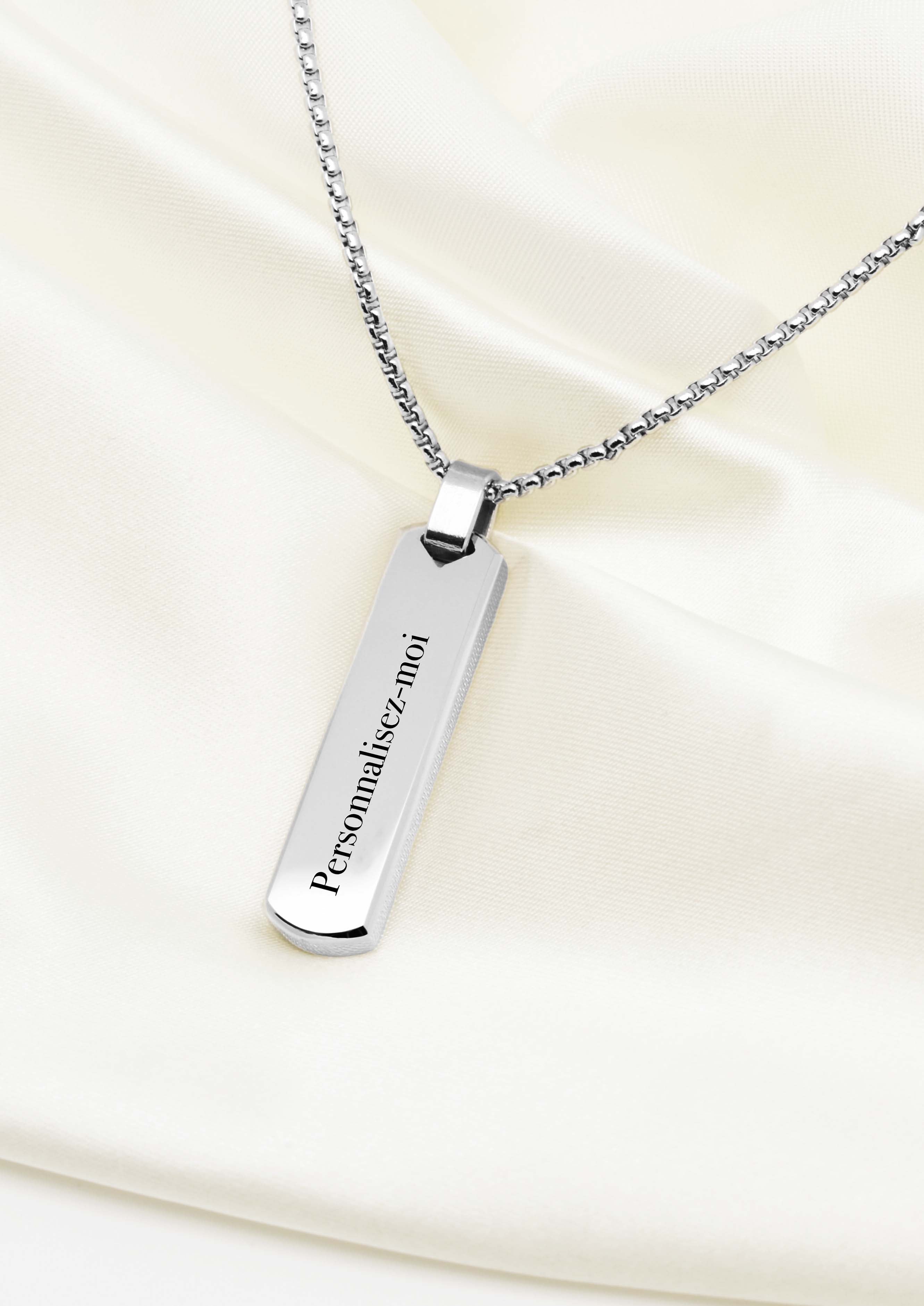 collier pour homme avec message personnalisé gravé