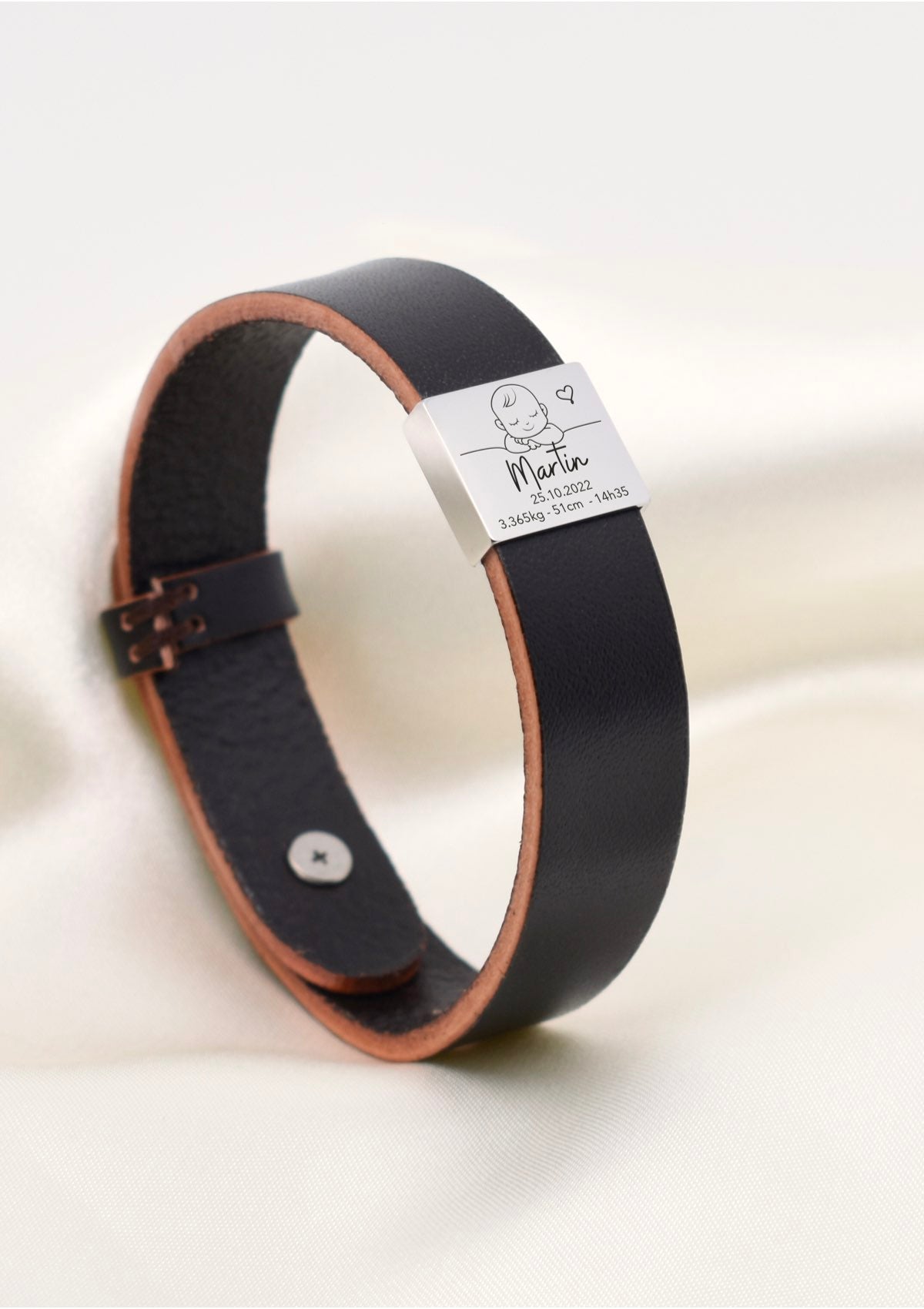 bracelet en cuir personnalisé pour papa
