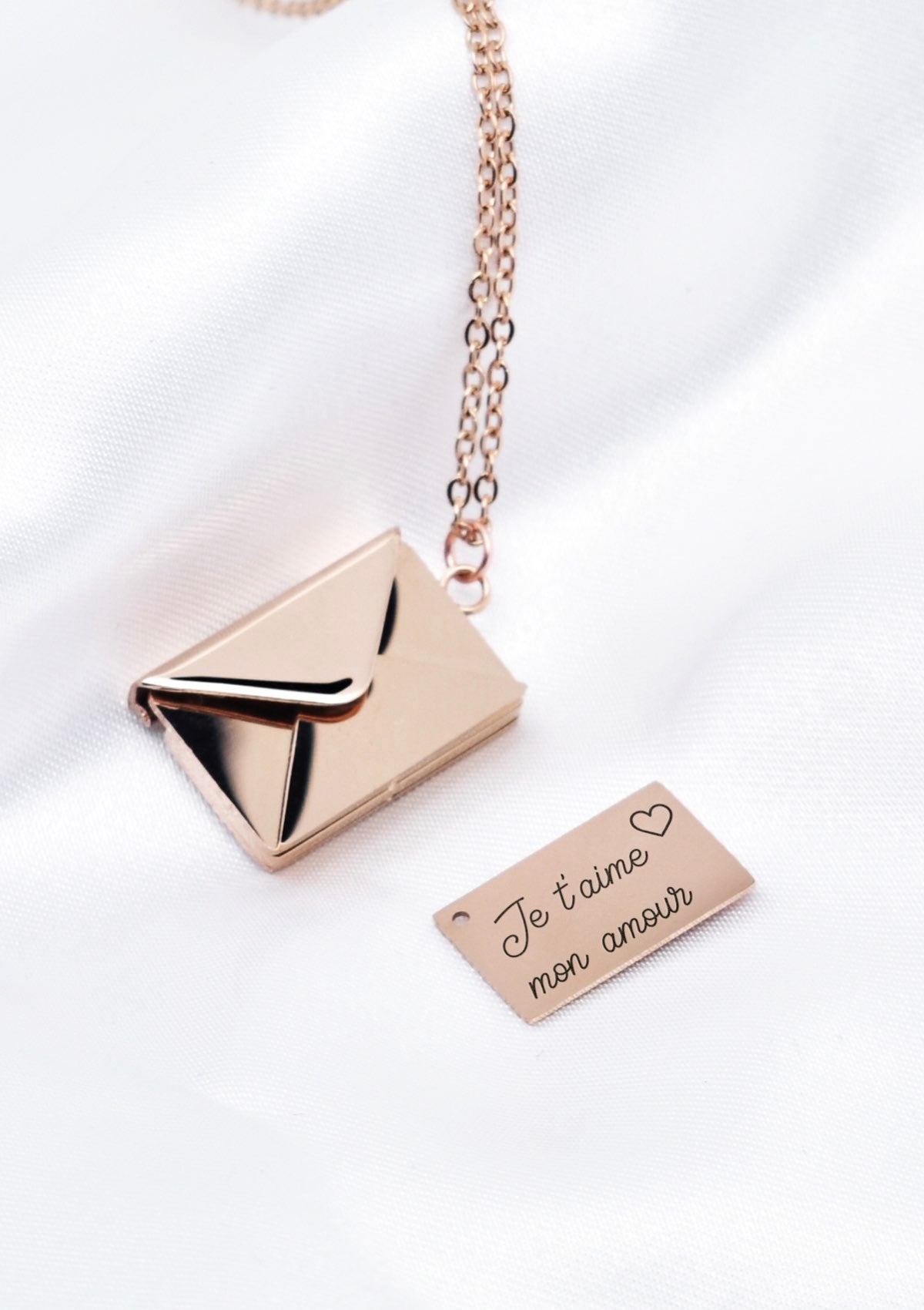 Collier Lettre d'amour - Rose Doré