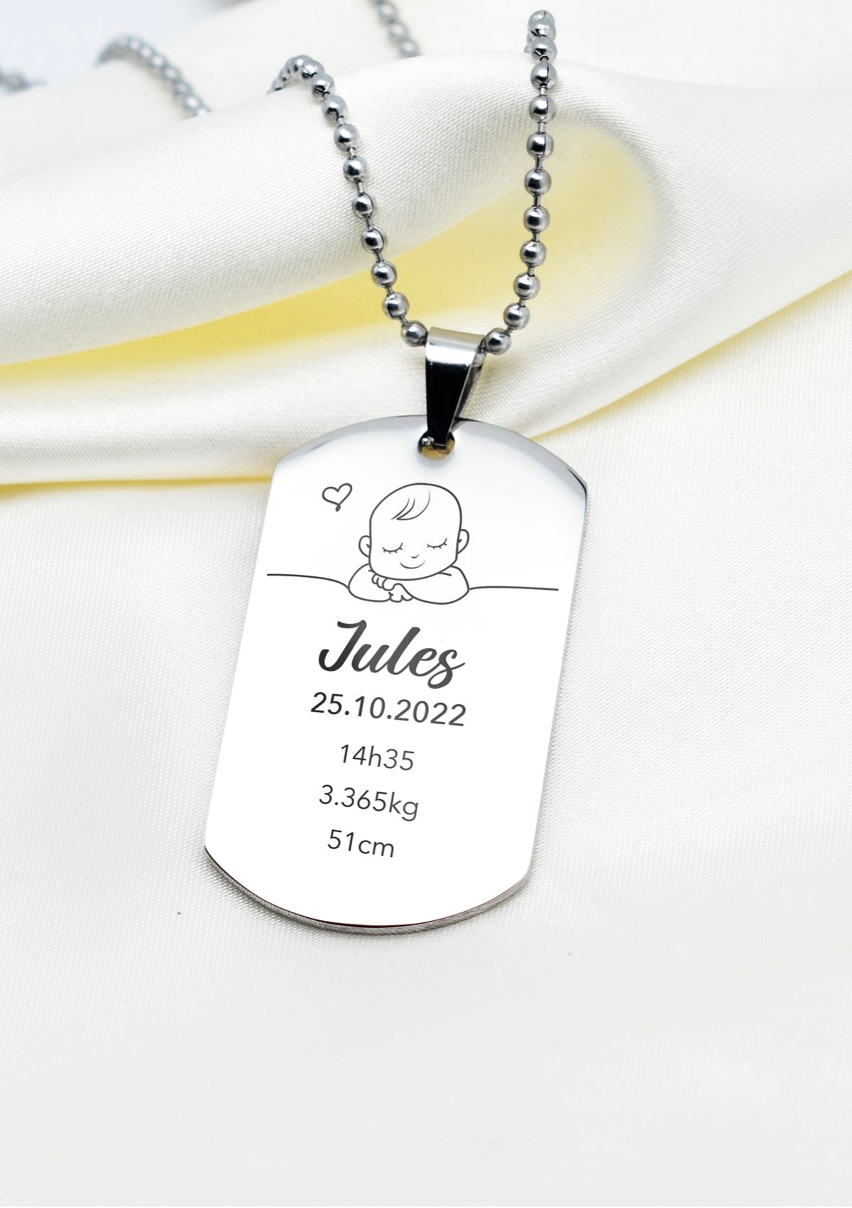 collier de naissance personnalisé enfant