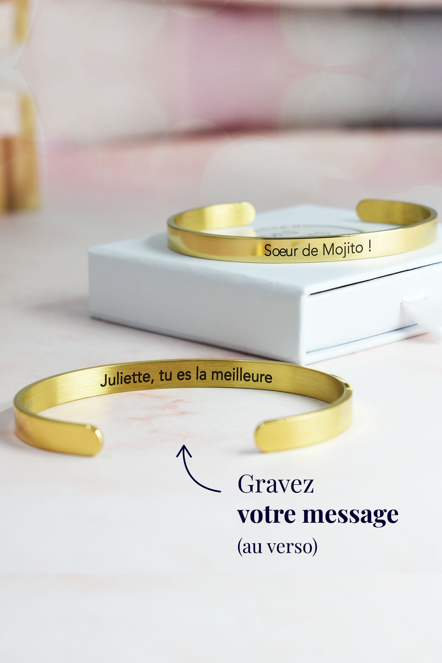 jonc personnalisé message intérieur et extérieur