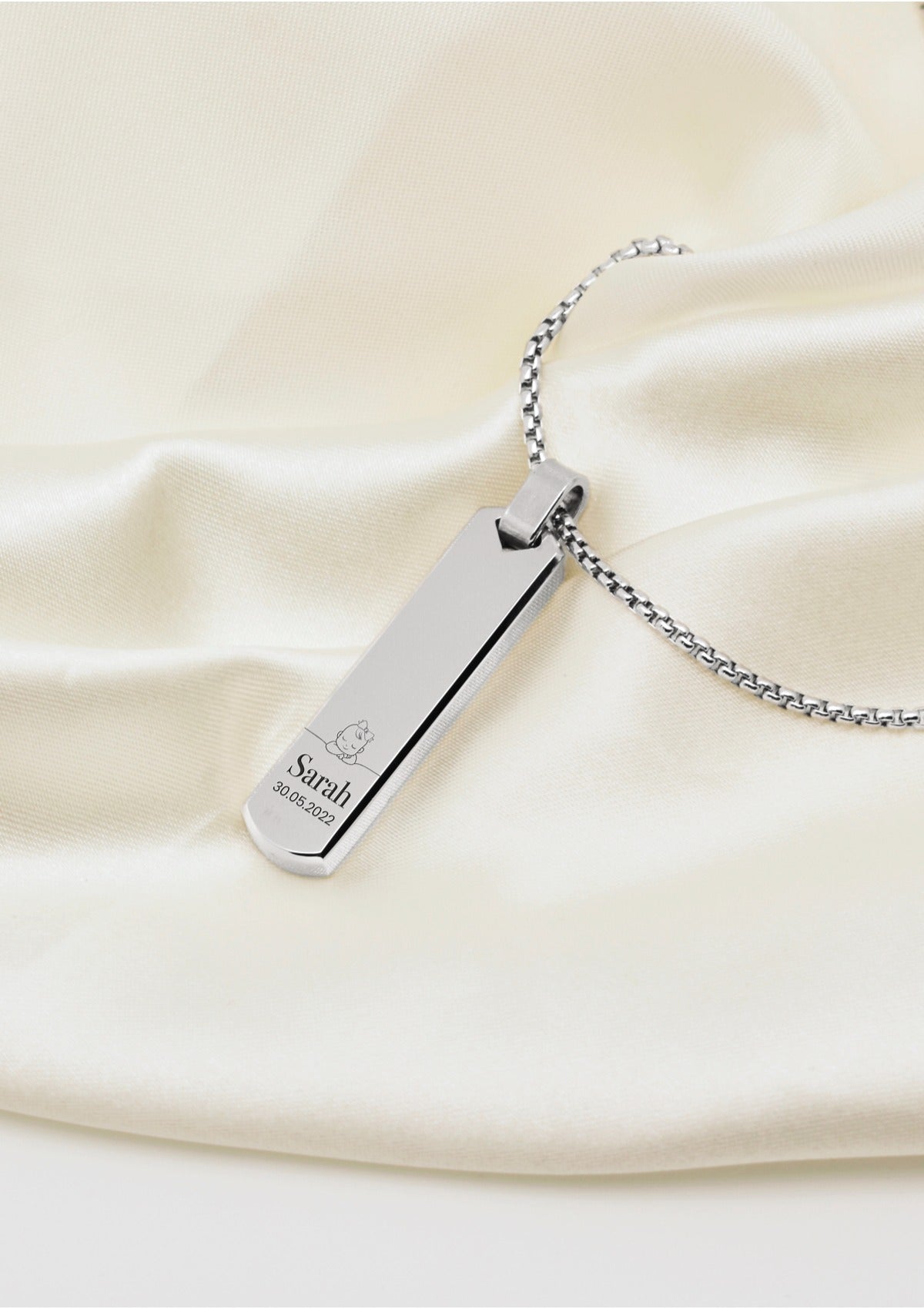 collier pour homme papa personnalisé petite fille