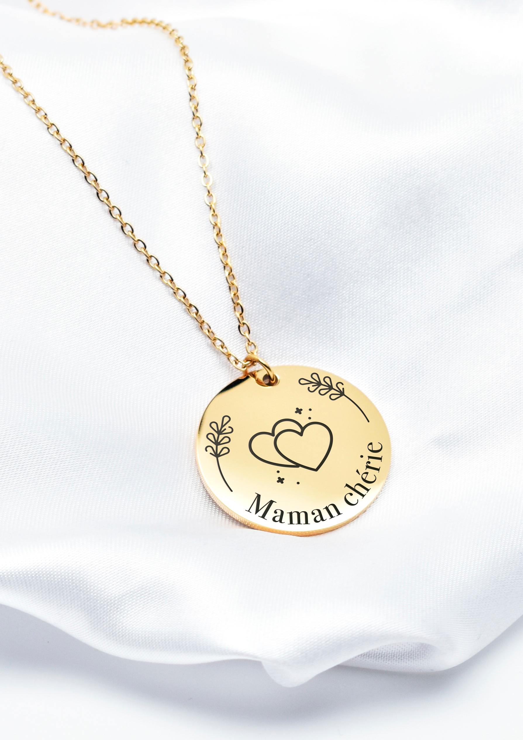 collier doré maman chérie