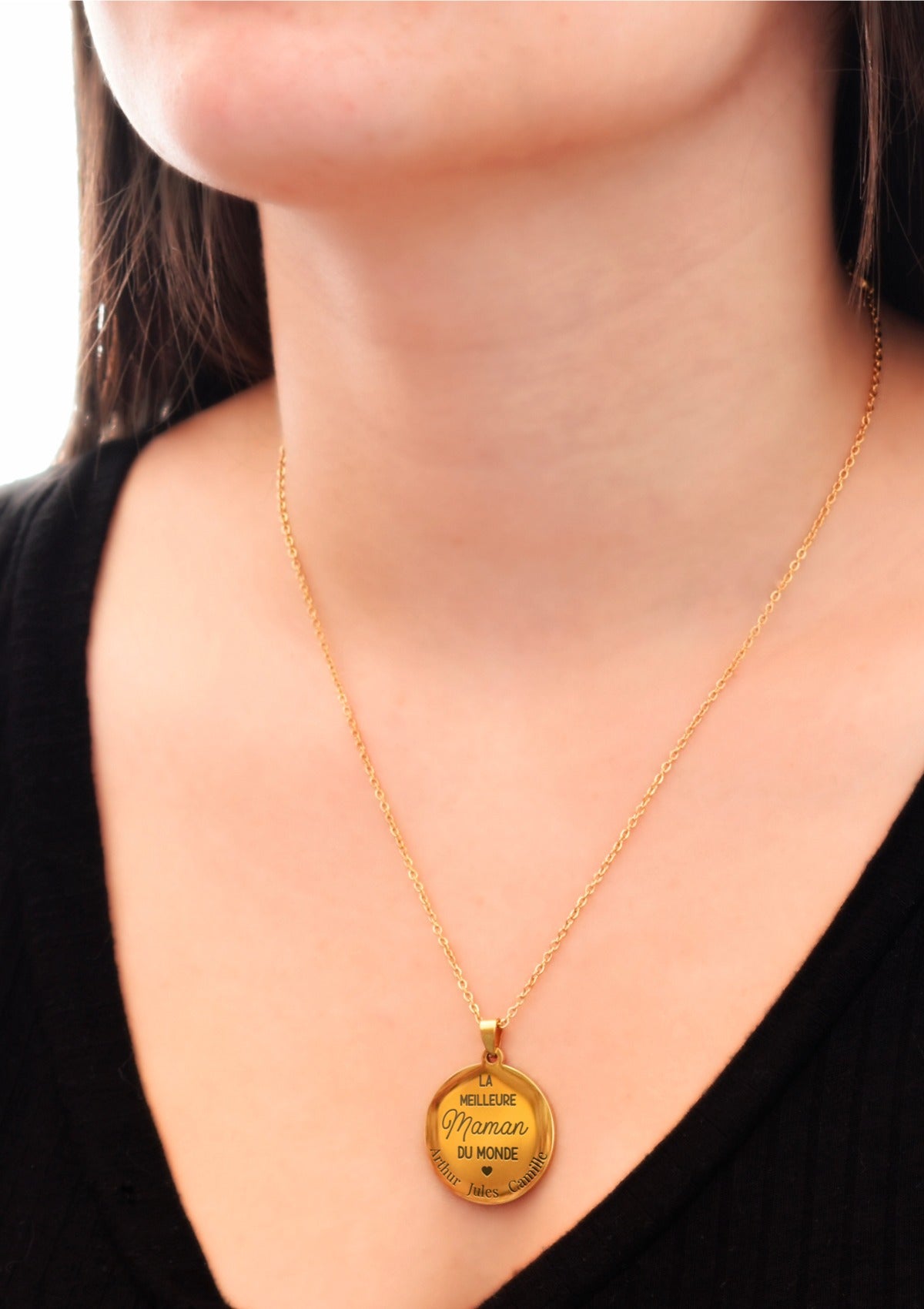 collier femme doré meilleure maman du monde