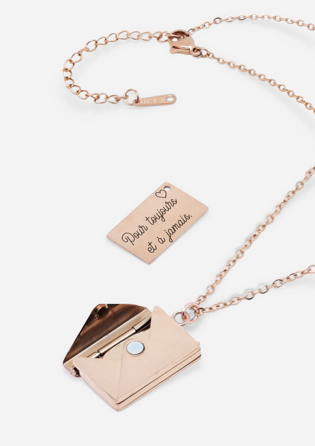 Collier Lettre d'amour - Rose Doré