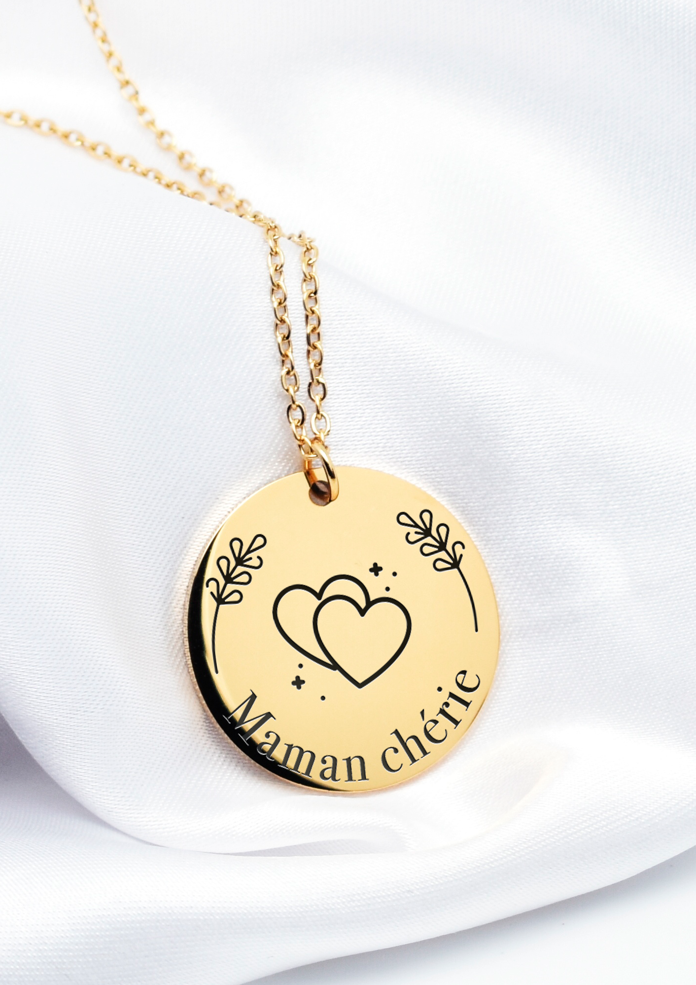 collier maman chérie doré