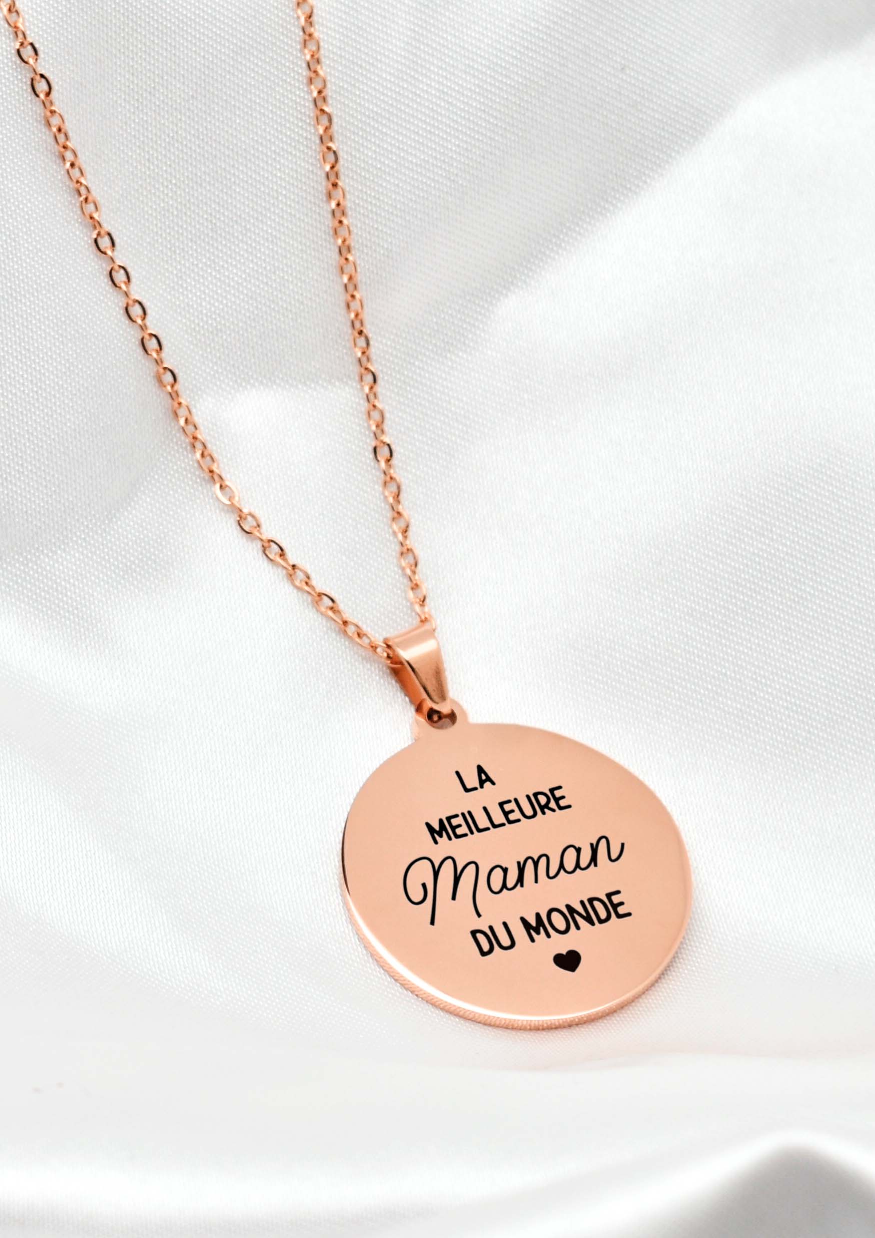collier meilleure maman du monde rose doré
