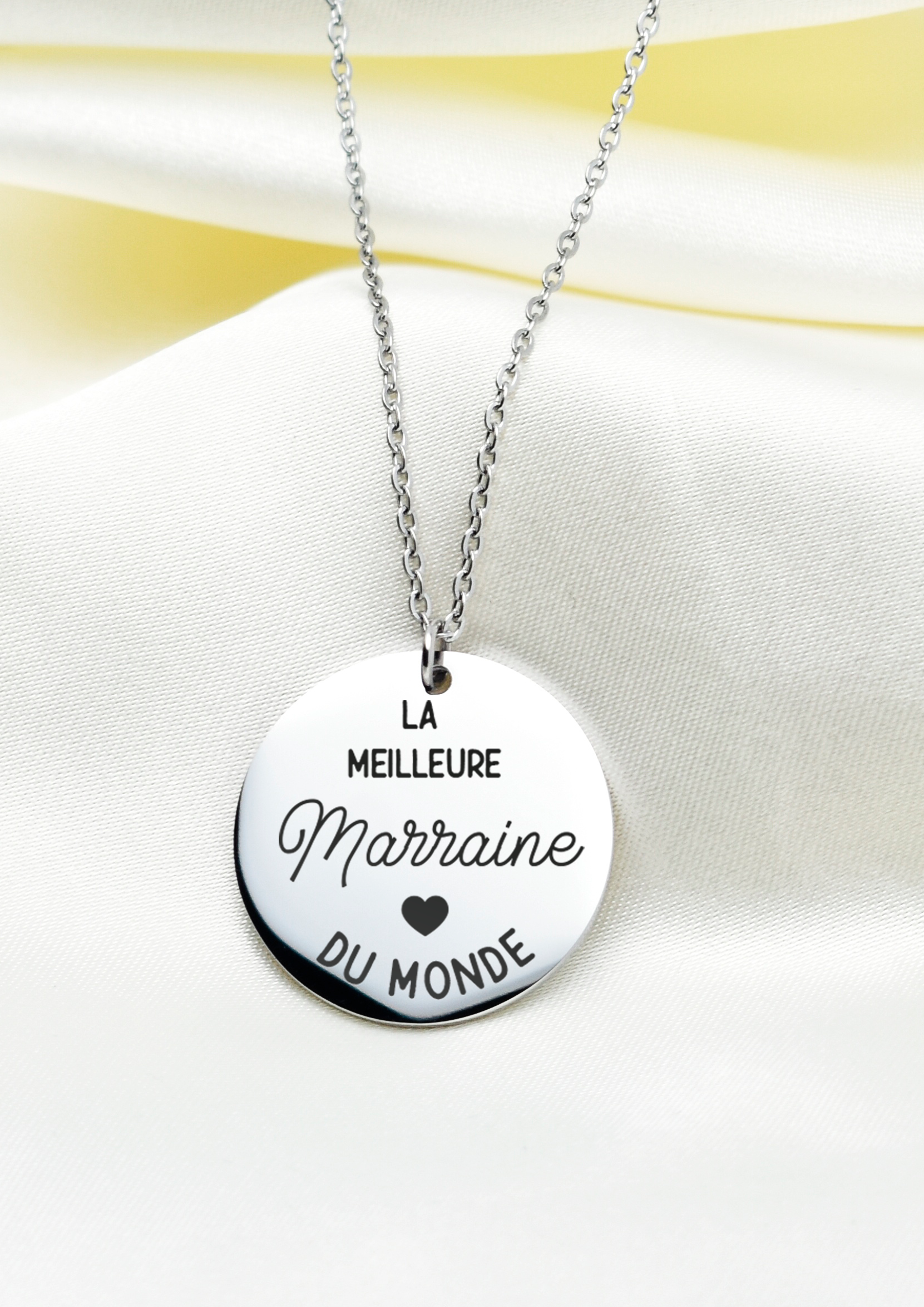 collier meilleure marraine du monde argenté