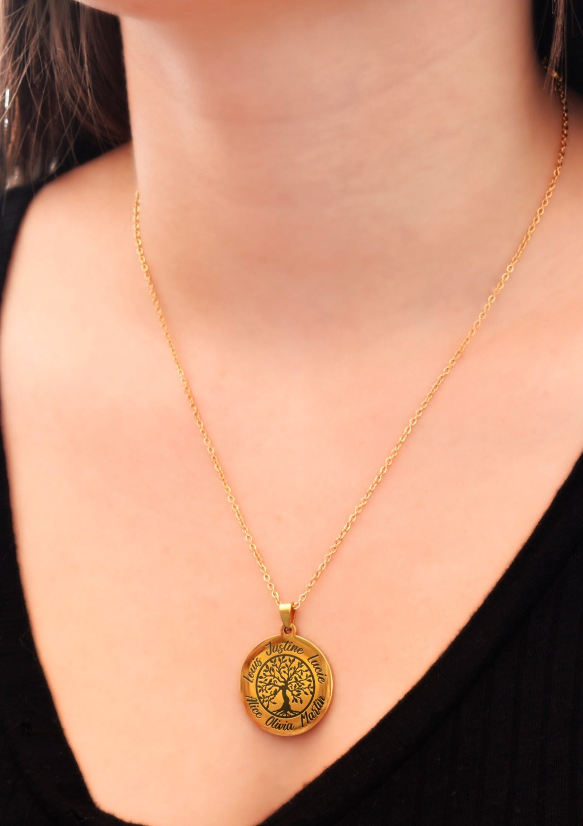 collier arbre de vie six prénoms