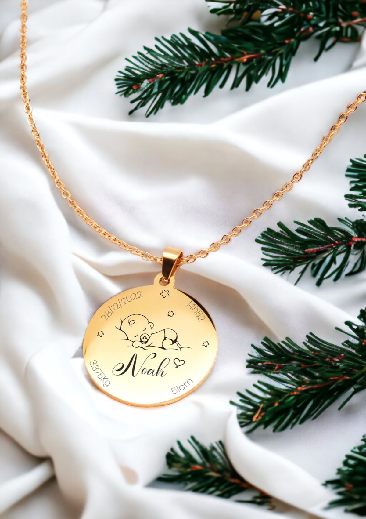 Collier Naissance - Bébé d'amour | Doré