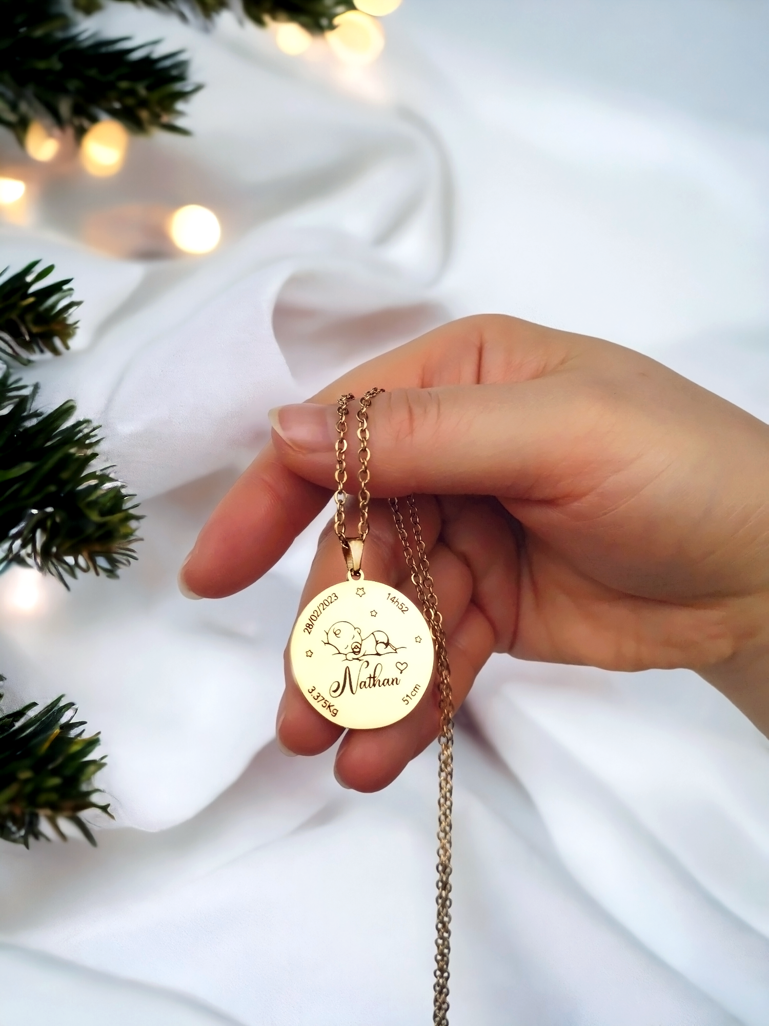 Collier Naissance - Bébé d'amour | Doré