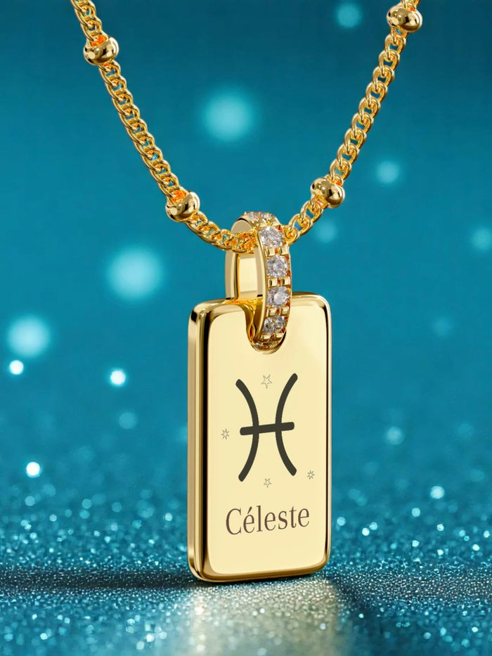 Collier femme prénom et date personnalisé