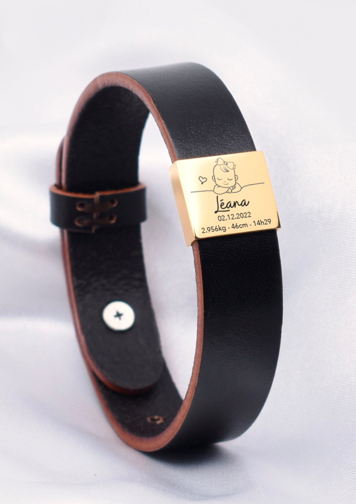 bracelet en cuir personnalisé pour papa 
