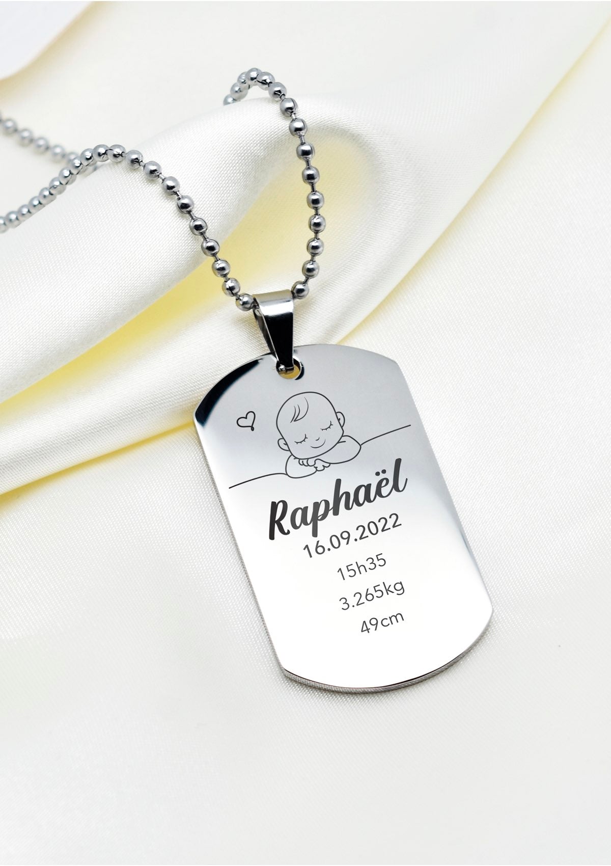 collier de naissance personnalisé pour papa