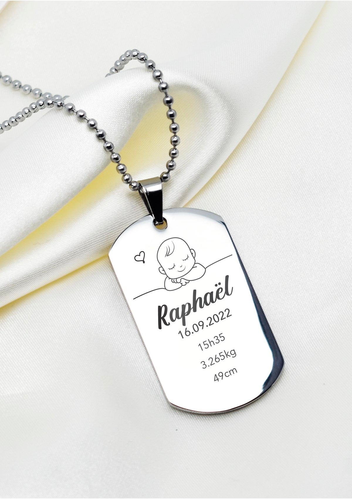 collier de naissance personnalisé garçon