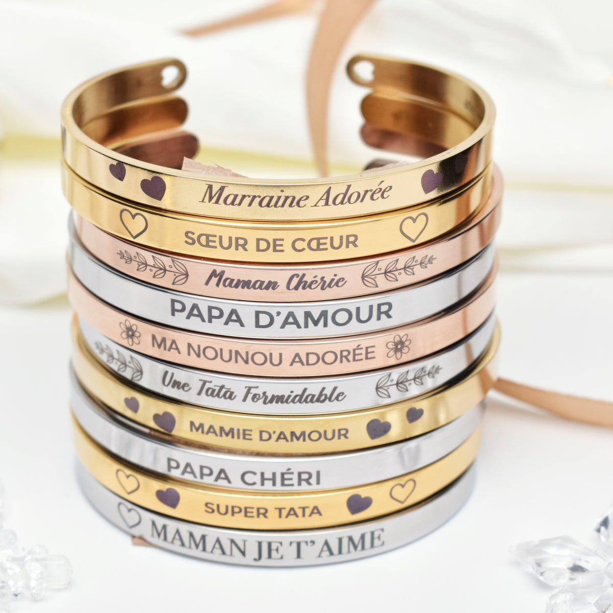 Bague message personnalisé outlet
