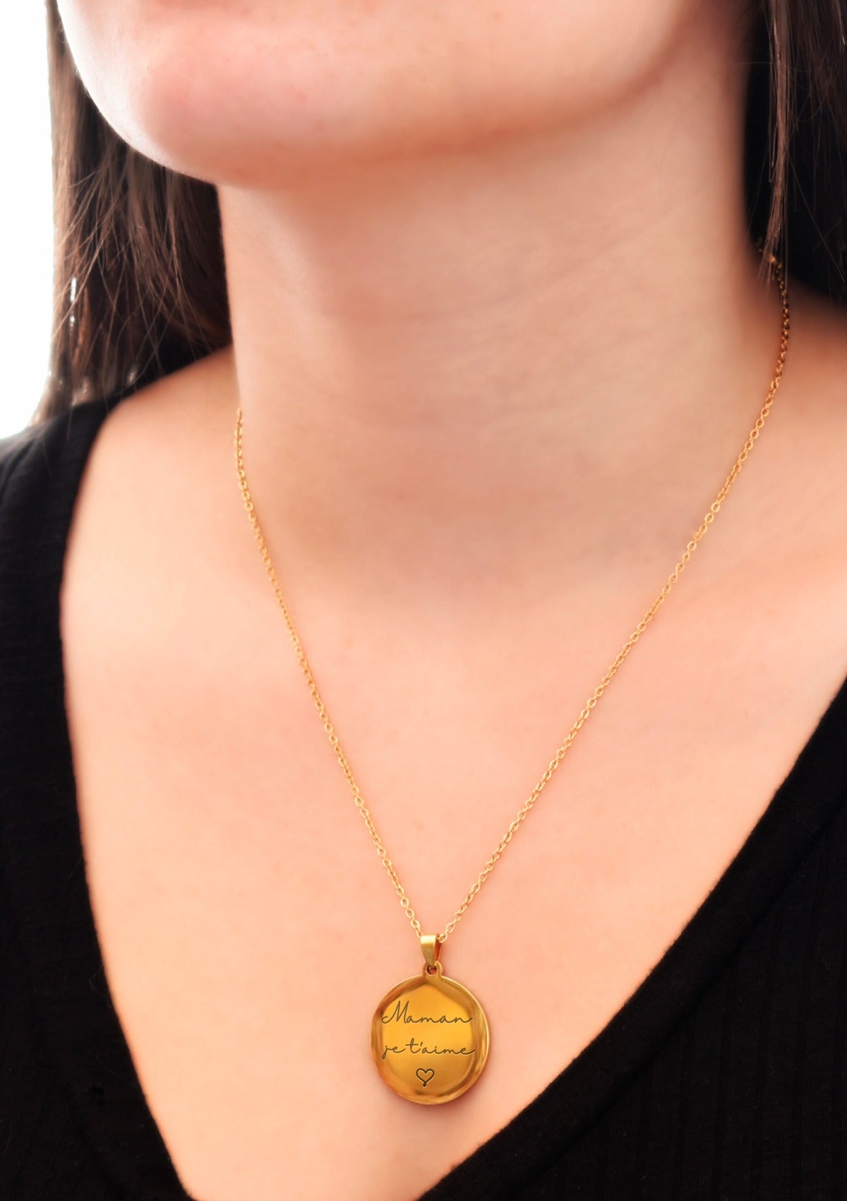 collier doré maman je t'aime