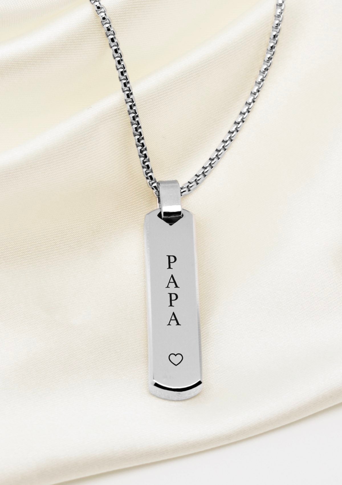 collier élégance pour papa en acier inoxydable
