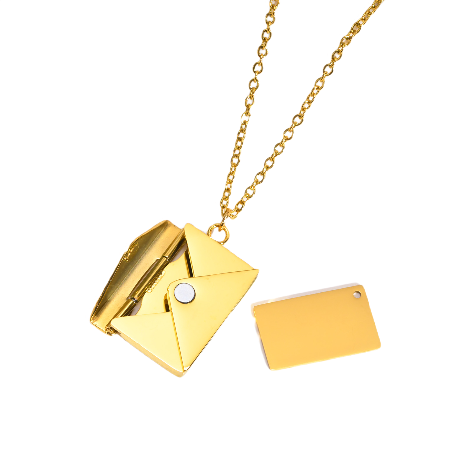 collier enveloppe doré