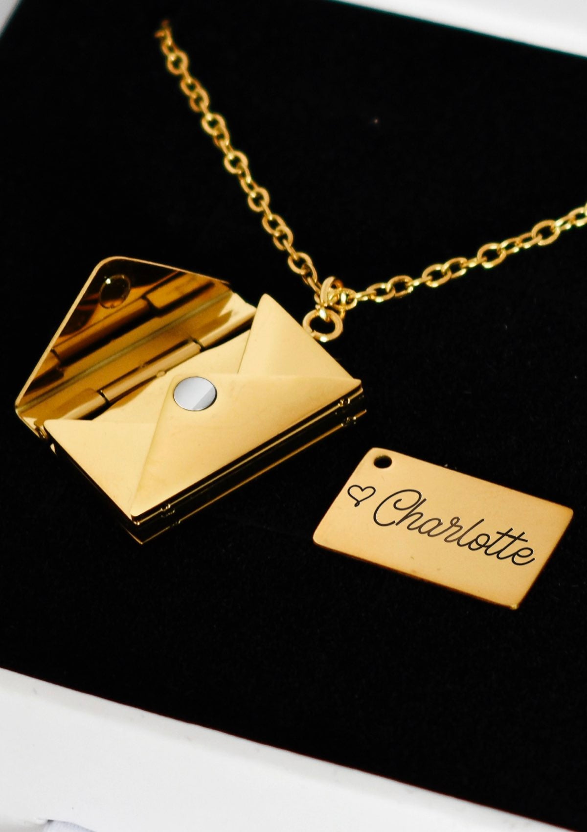 Collier Lettre d'amour doré - Personnalisable