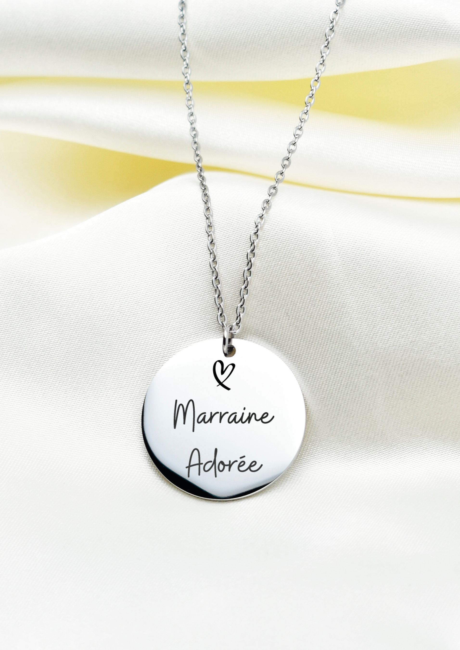 collier marraine adorée argenté