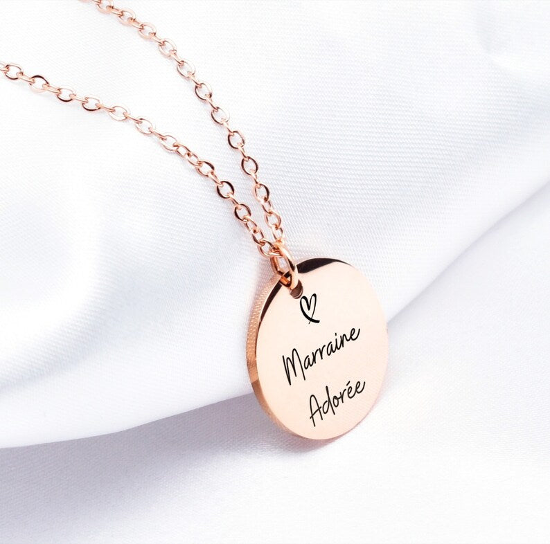 collier marraine adorée rose doré