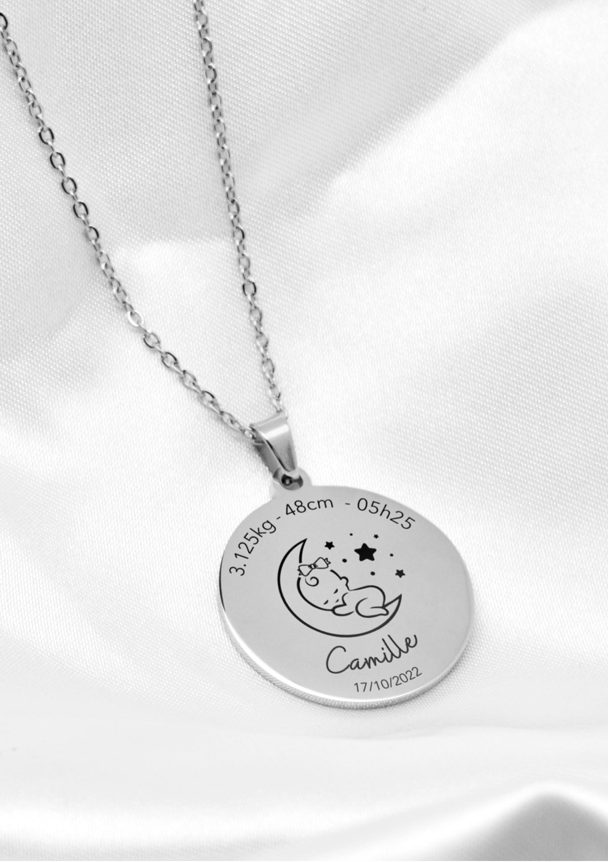 Collier Naissance - Petite Lune | Argenté
