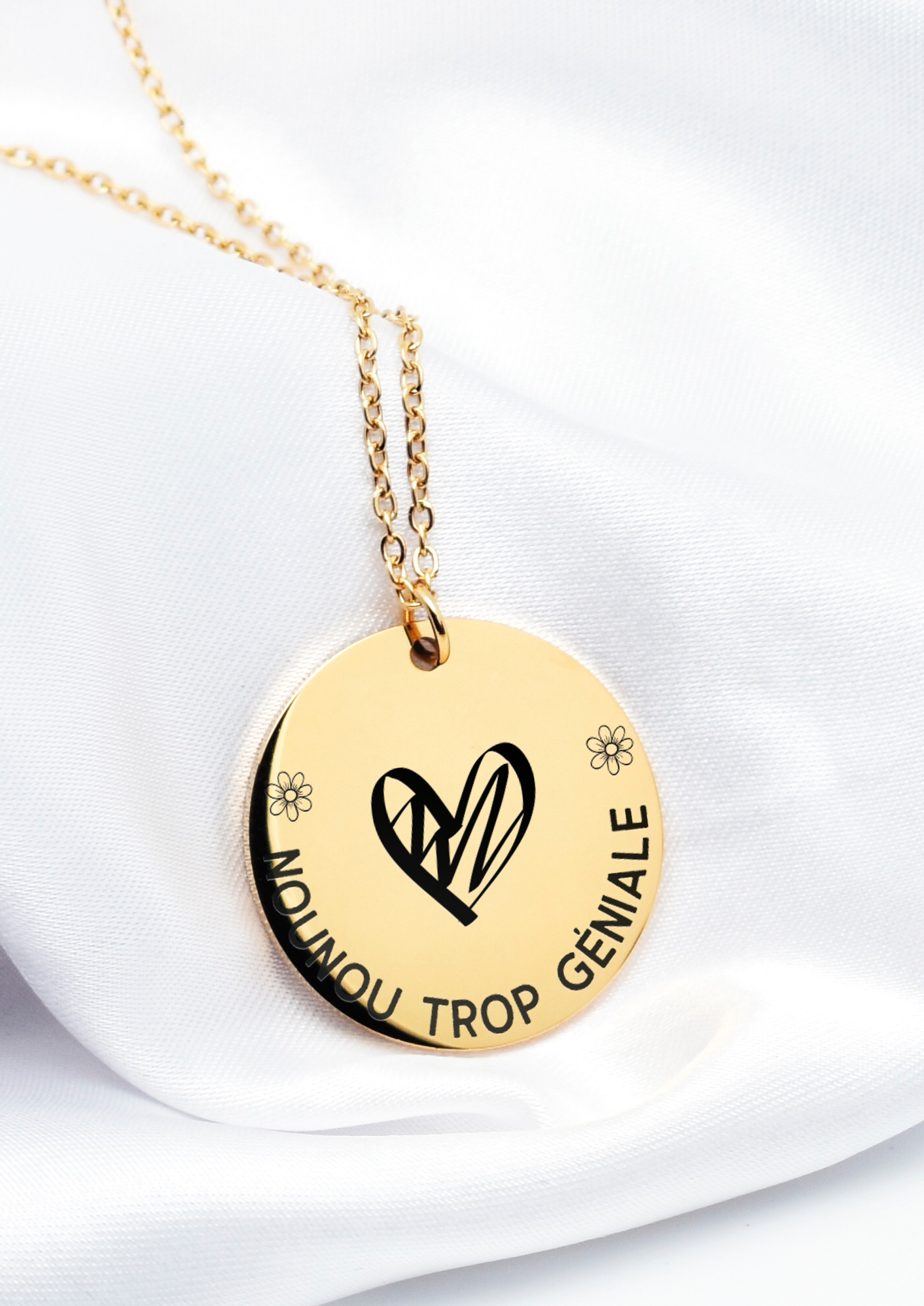 collier nounou trop géniale doré
