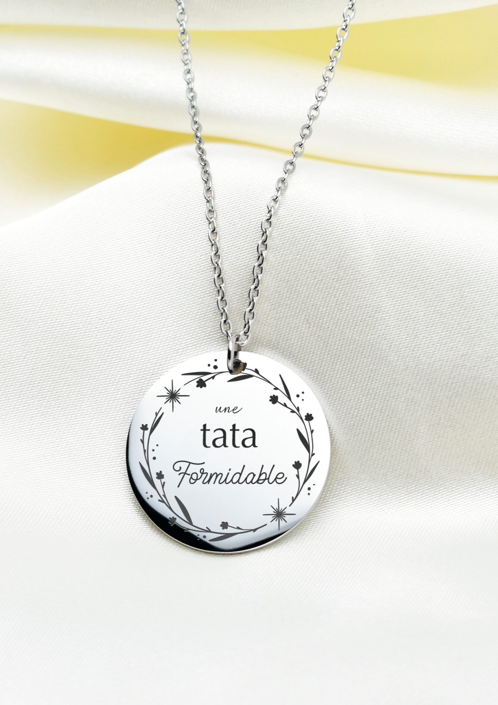 collier personnalisable argenté tata formidable