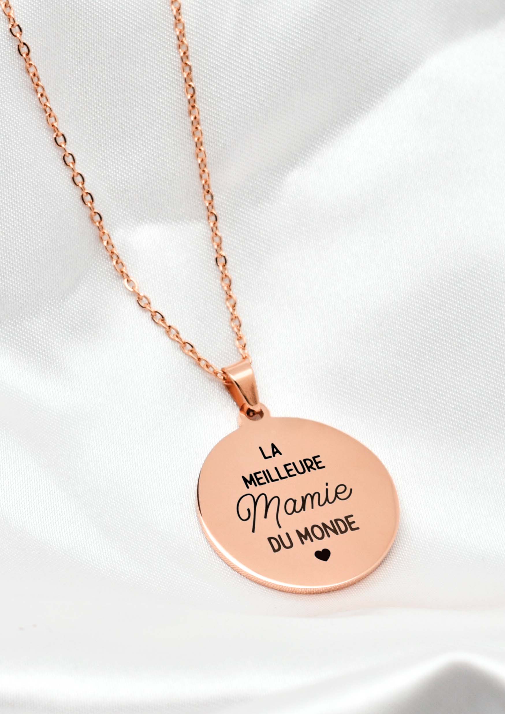 collier rose doré la meilleure mamie du monde